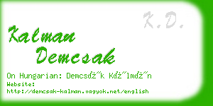 kalman demcsak business card